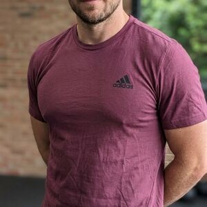 Adidas Men's Maroon Short Sleeve Tee
